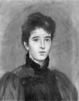A painted portrait of Elizabeth Yeats.